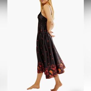 Free People On My Own Floral Satin Nightgown